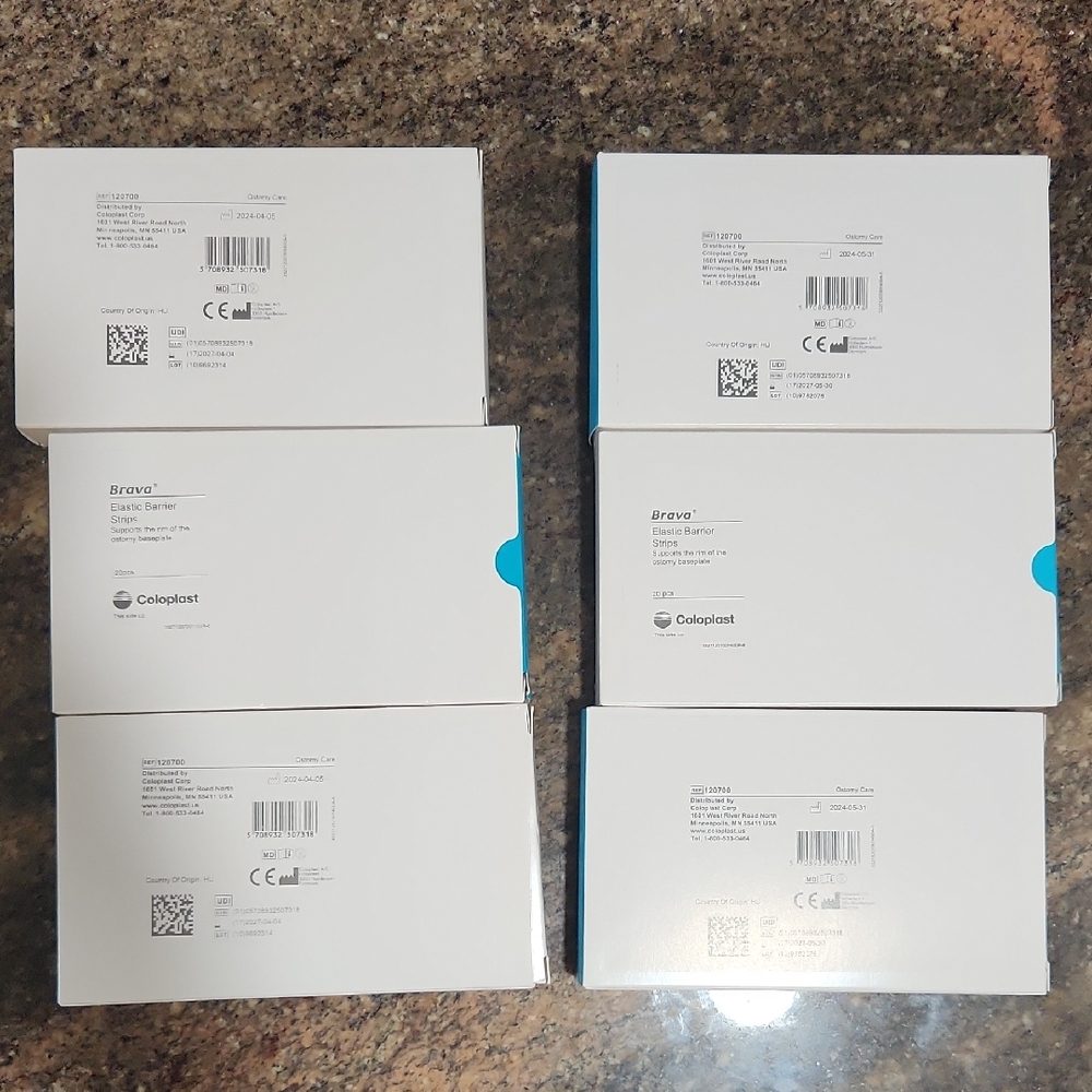 Coloplast Brava Ostomy Barrier Strips 6 Boxes- 120 Pieces Total